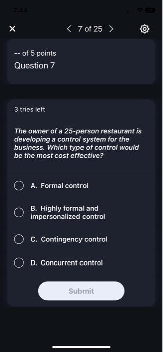 - of 5 points Question 6 3 tries left Good