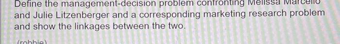 Define the management-decision problem