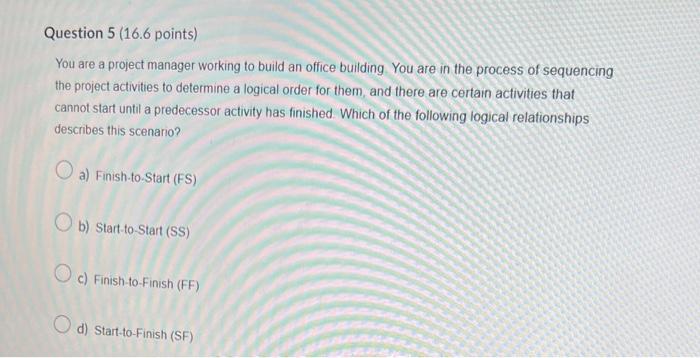 You are a project manager working to build an