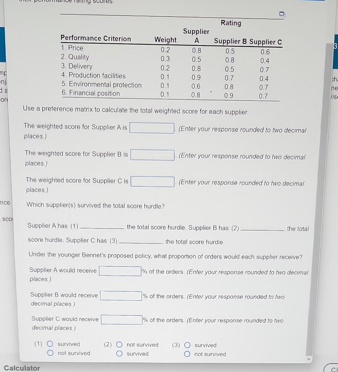 The Bennet Company purchases one of its essential