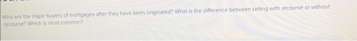 Who are the major buyers of mortgages after they