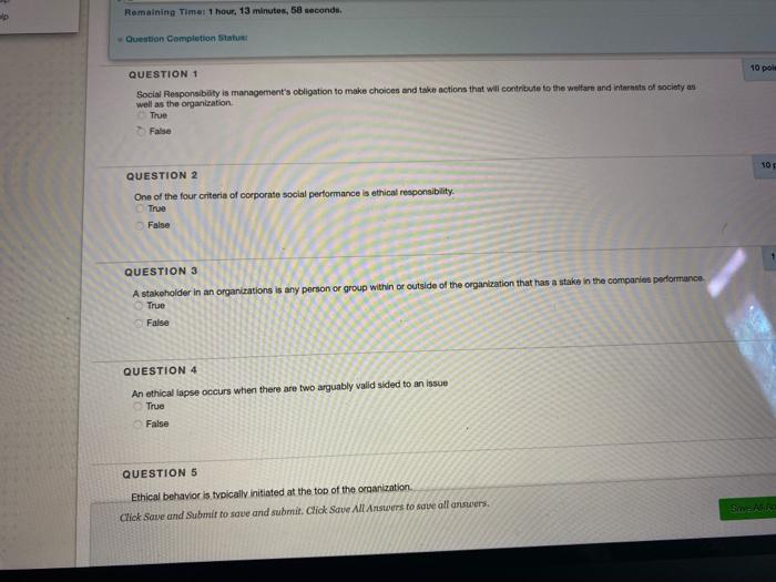 Remaining Time: 1 hour, 13 minutes, 58 seconde