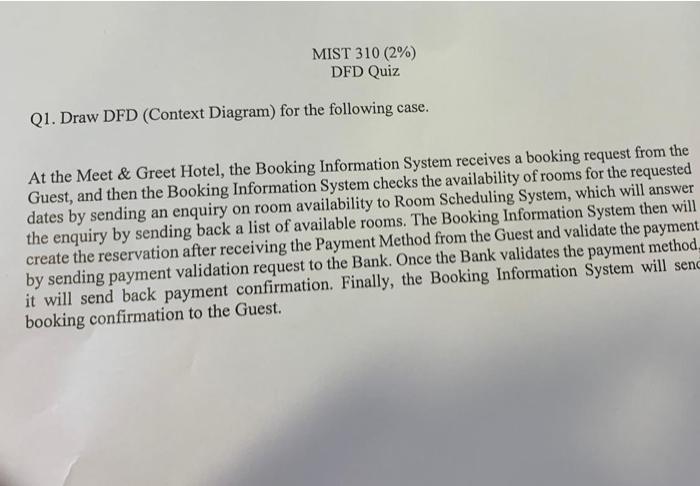 help with this DFD question At the Meet \& Greet