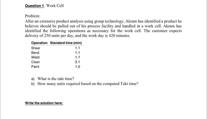 Problem: After an extensive product analysis