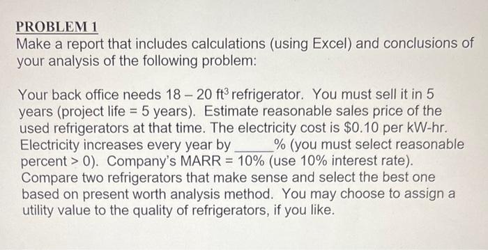 please answer urgently PROBLEM 1 Make a report