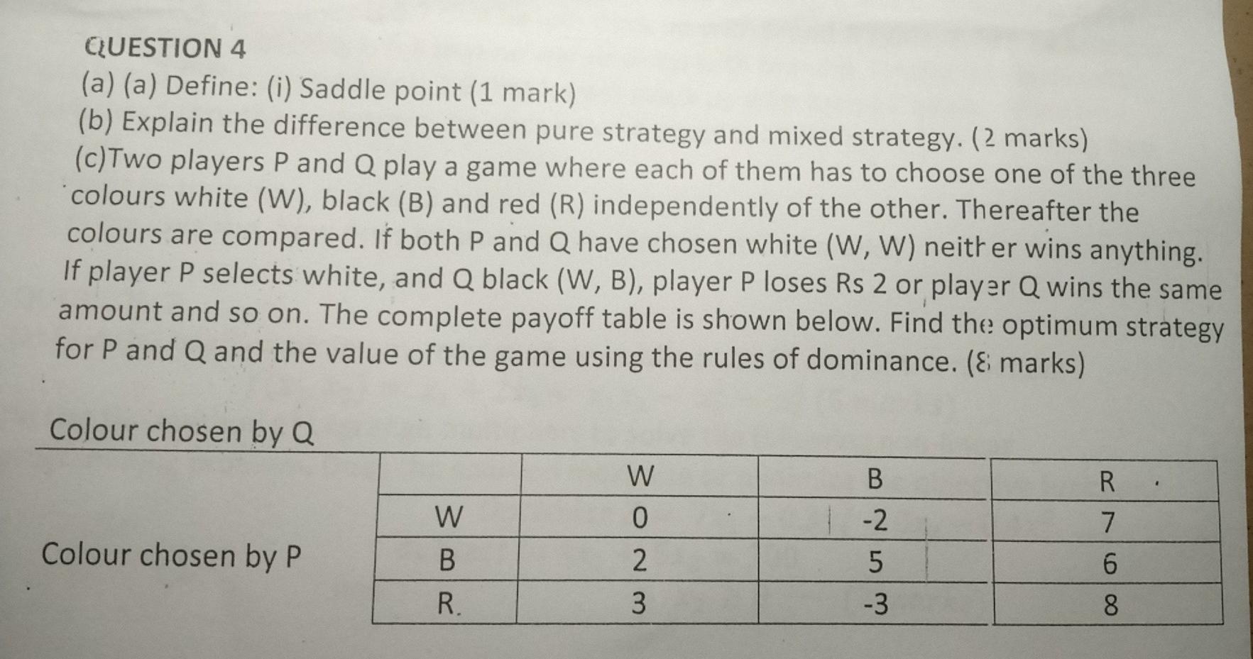 kindly solve QUESTION 4 (a) (a) Define: (i)