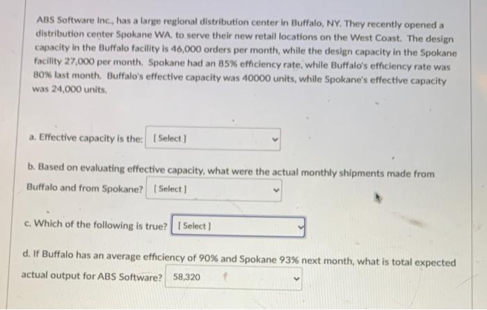 need all parts solved ABS Software Inc., has a