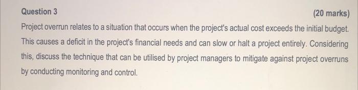 Project Cost and Procurement Management Question