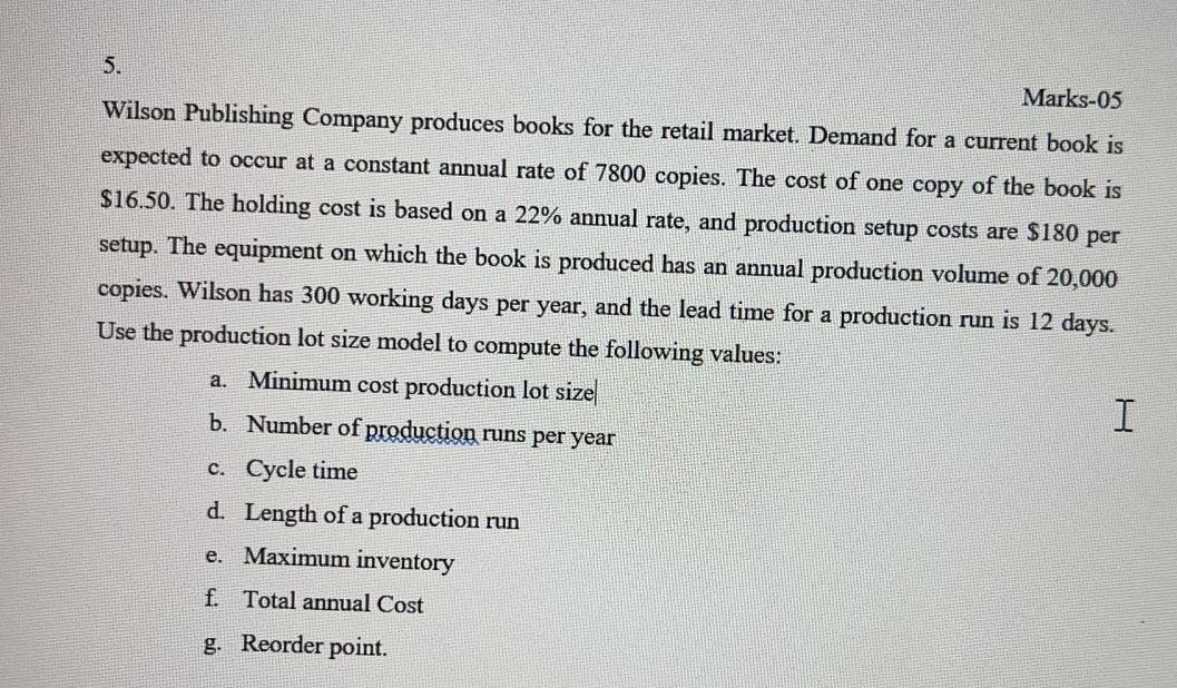 5. Marks-05 Wilson Publishing Company produces
