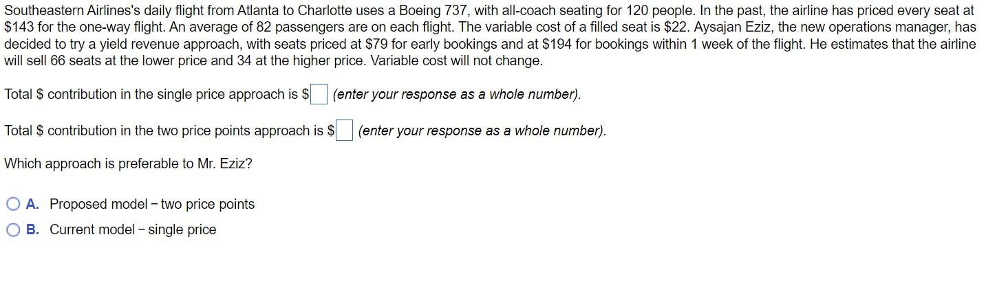 Southeastern Airlines's daily flight from Atlanta