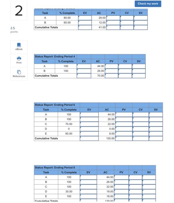 EX13-4 (Algo) Given the following project