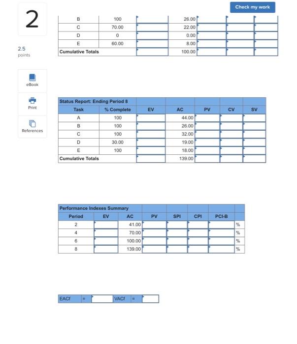 EX13-4 (Algo) Given the following project