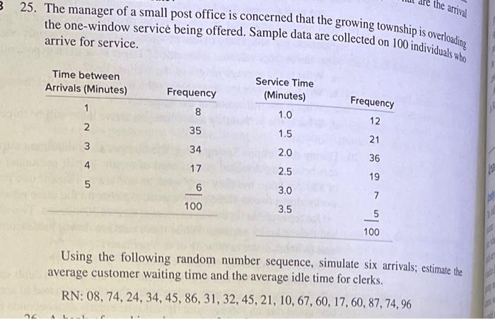 25. The manager of a small post office is