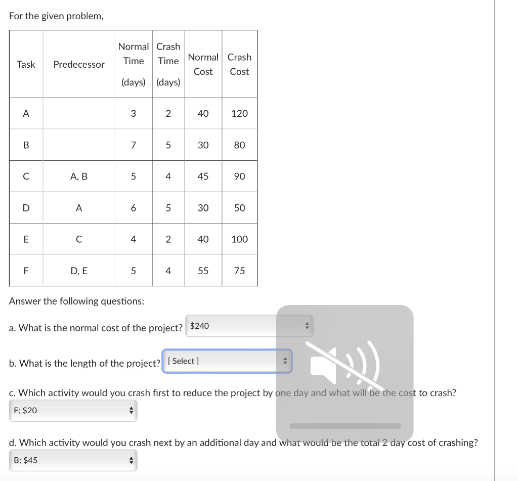 Need it asap please For the given problem, Answer