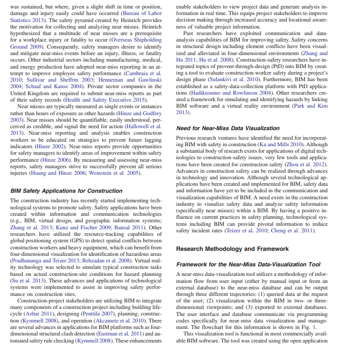 . Near-miss information visualization tool in BIM