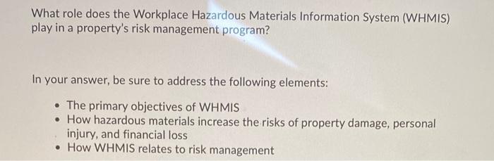 What role does the Workplace Hazardous Materials