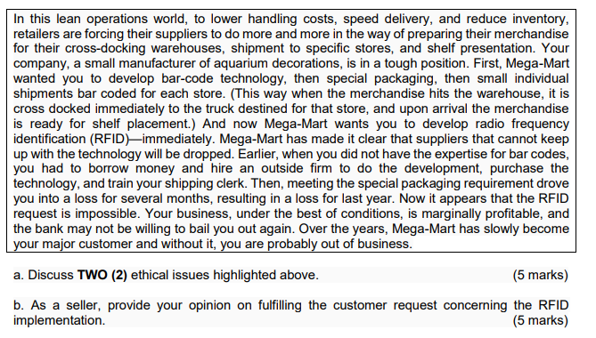 In this lean operations world, to lower handling