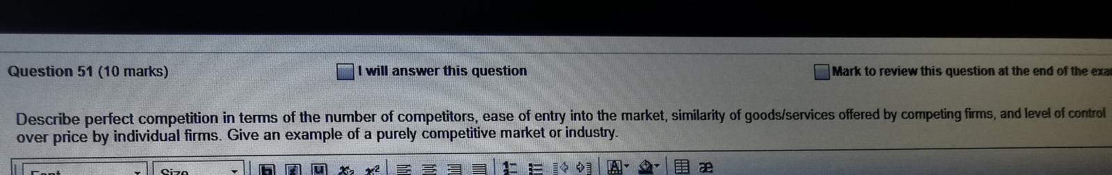 Question 51 (10 marks) I will answer this