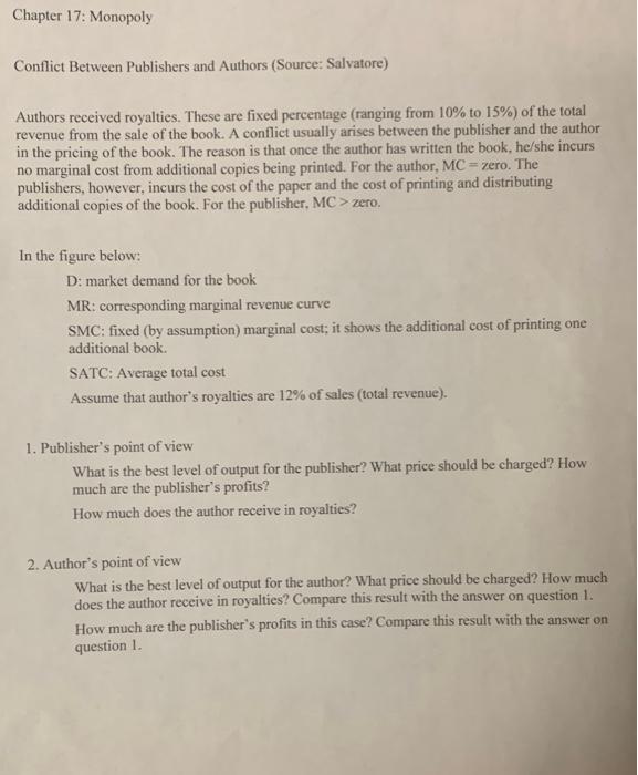 Chapter 17: Monopoly Conflict Between Publishers