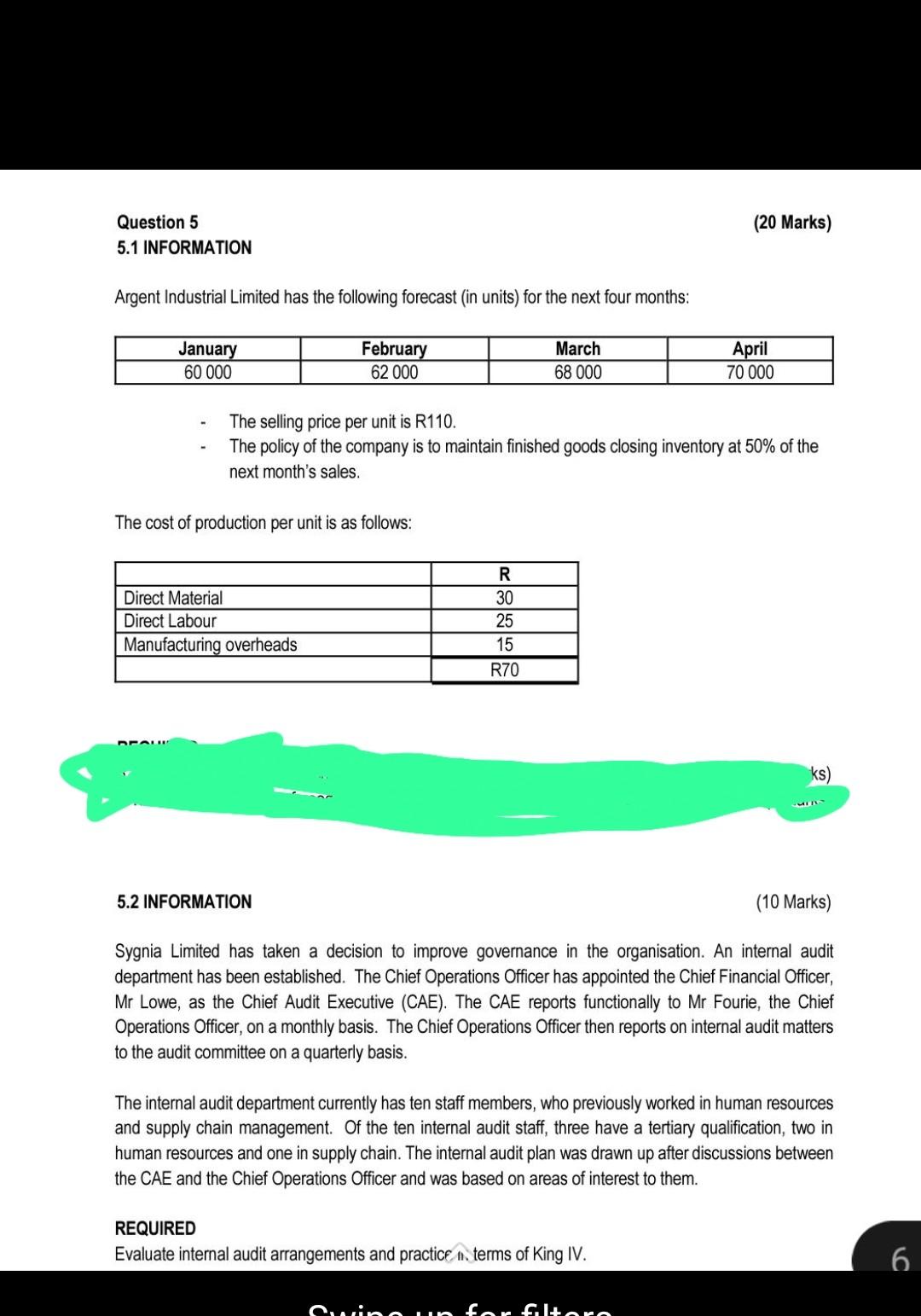 Argent Industrial Limited has the following