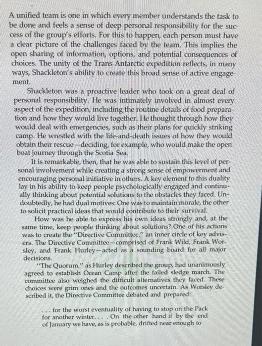 Discussion Question 5a: Apply Leadership