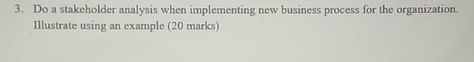urgent ans. please 3. Do a stakeholder analysis