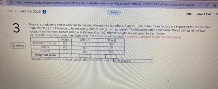 Mary is a graduating senior who has to decide