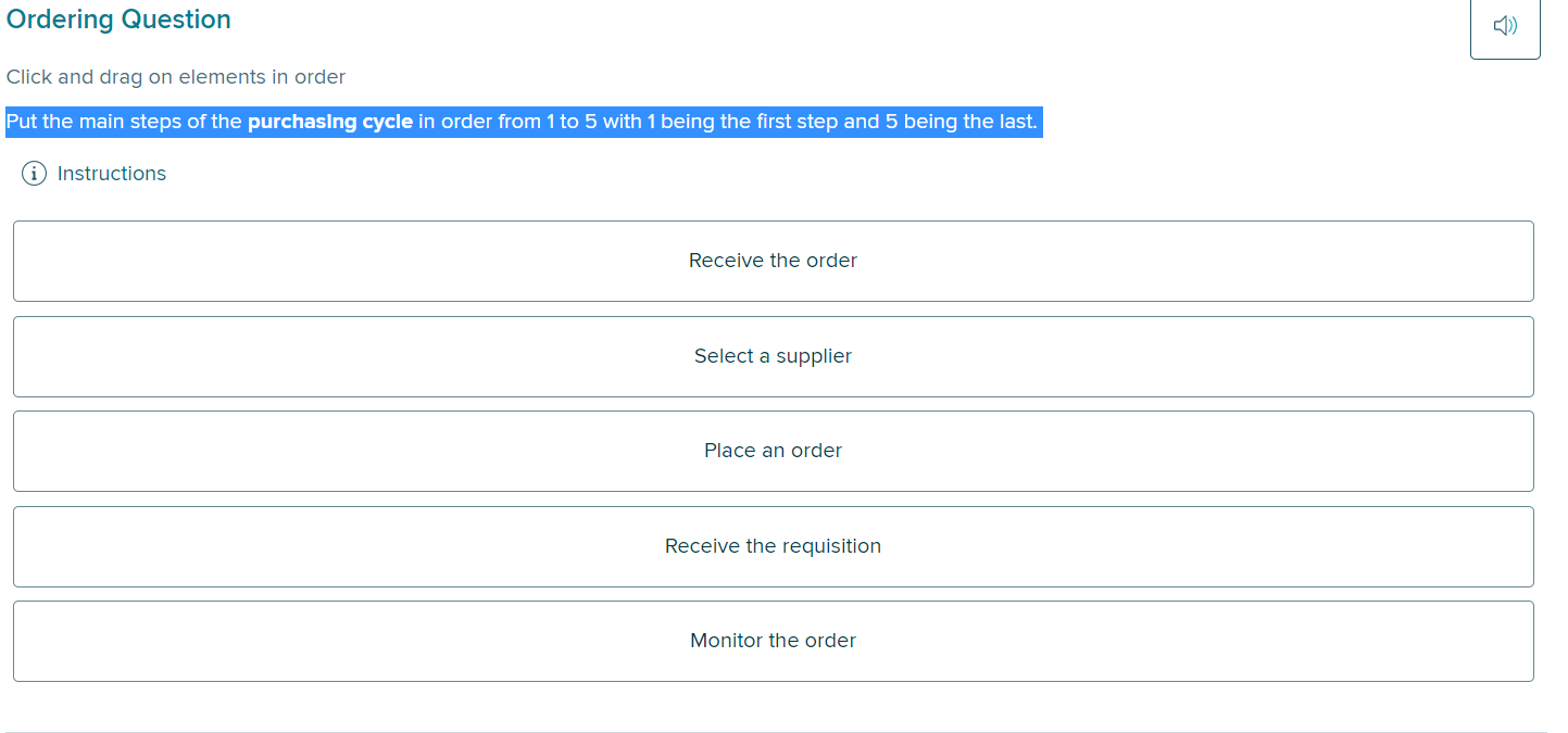 Put the main steps of the purchasing cycle in