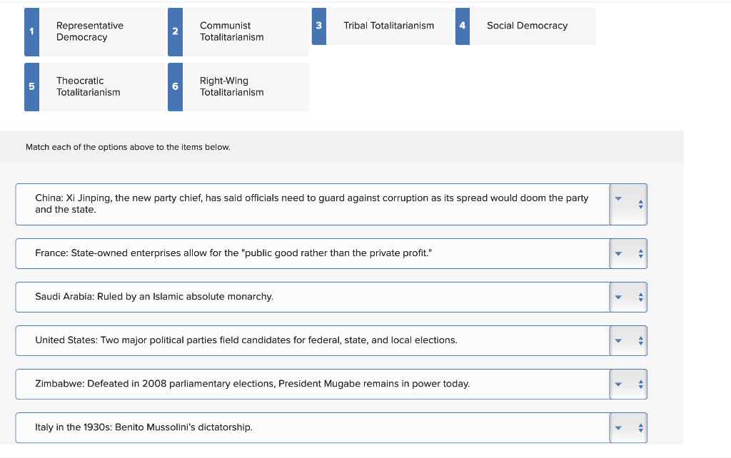 Match the correct country to the correct