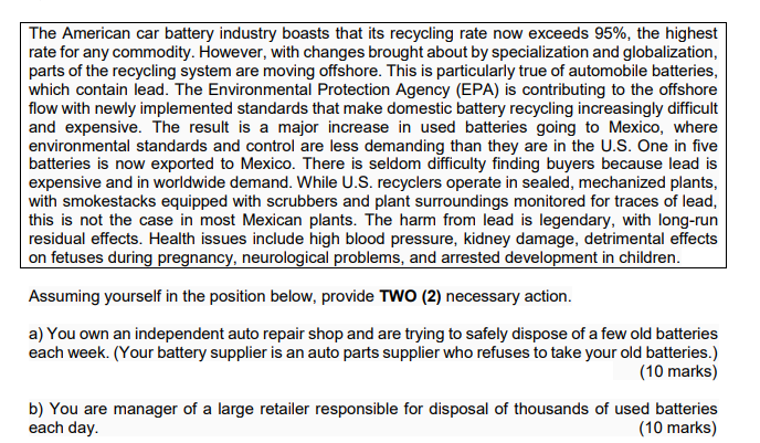 The American car battery industry boasts that its