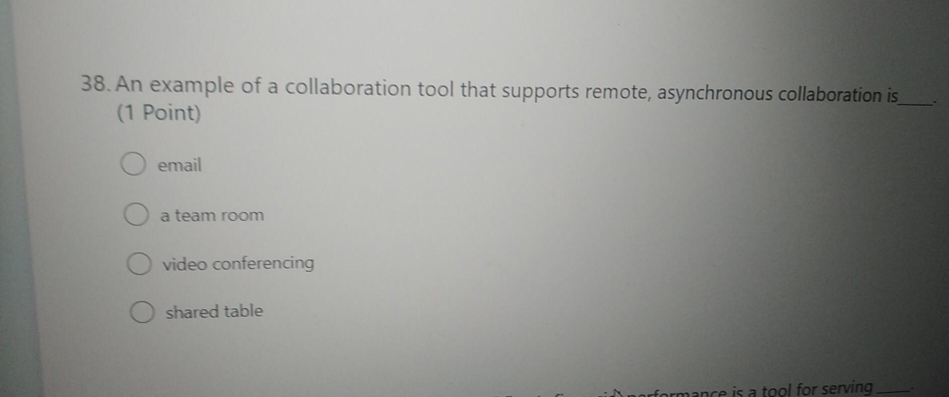 38. An example of a collaboration tool that