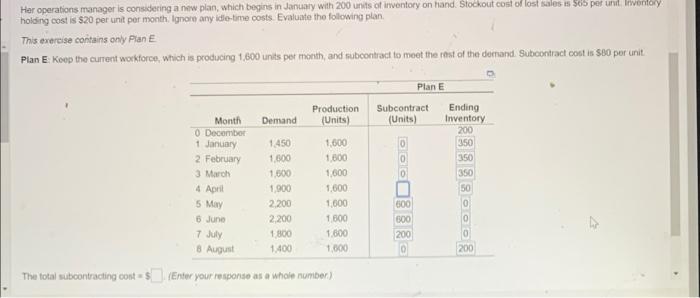 help please !! Her operations manager is