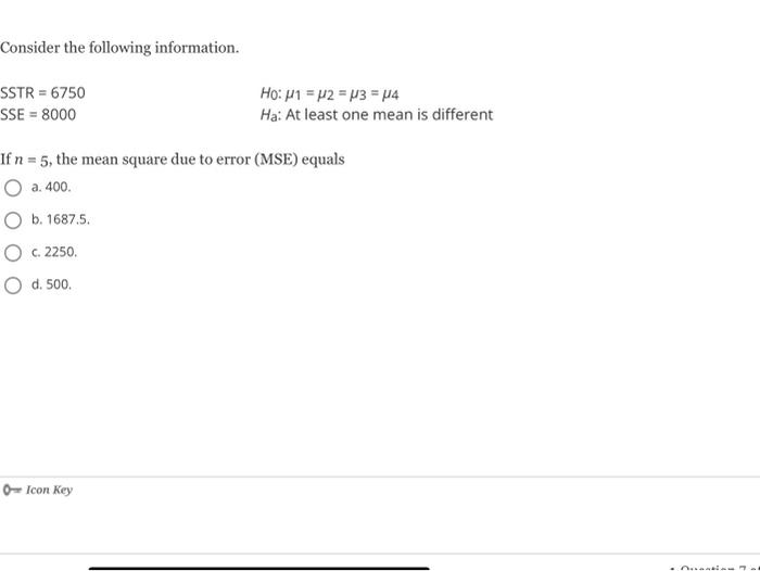 Consider the following information.