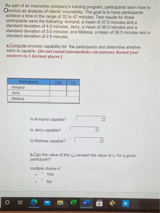 As part of an insurance company's training