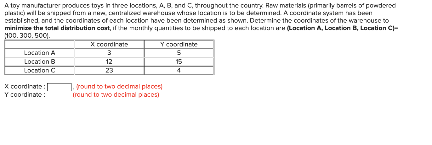 A toy manufacturer produces toys in three