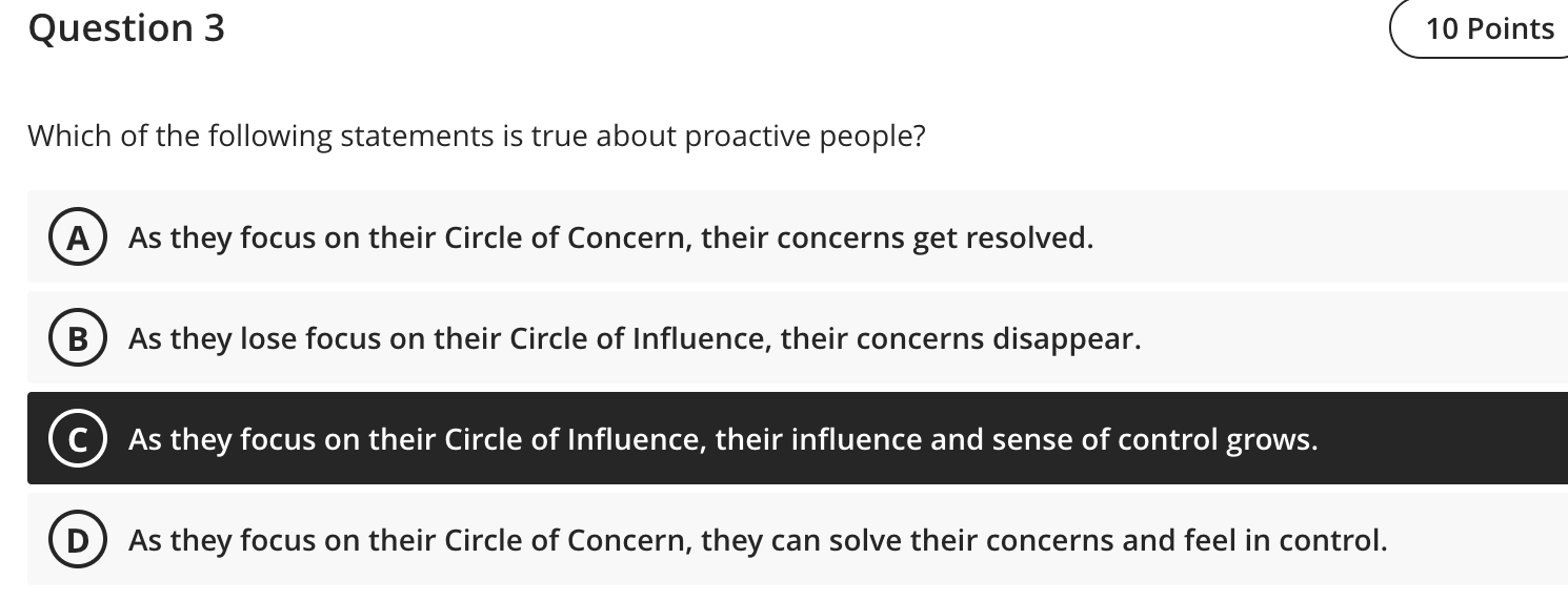 Question 3 Which of the following statements is