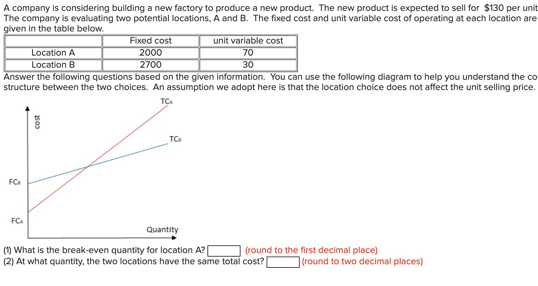 A company is considering building a new factory