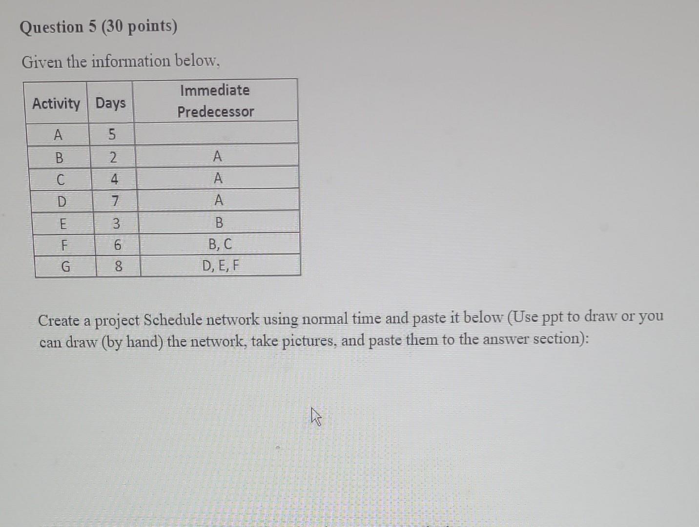 Given the information below, Create a project
