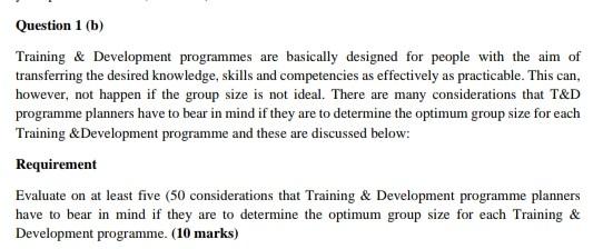 Training \& Development programmes are basically