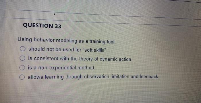 Using behavior modeling as a training tool: