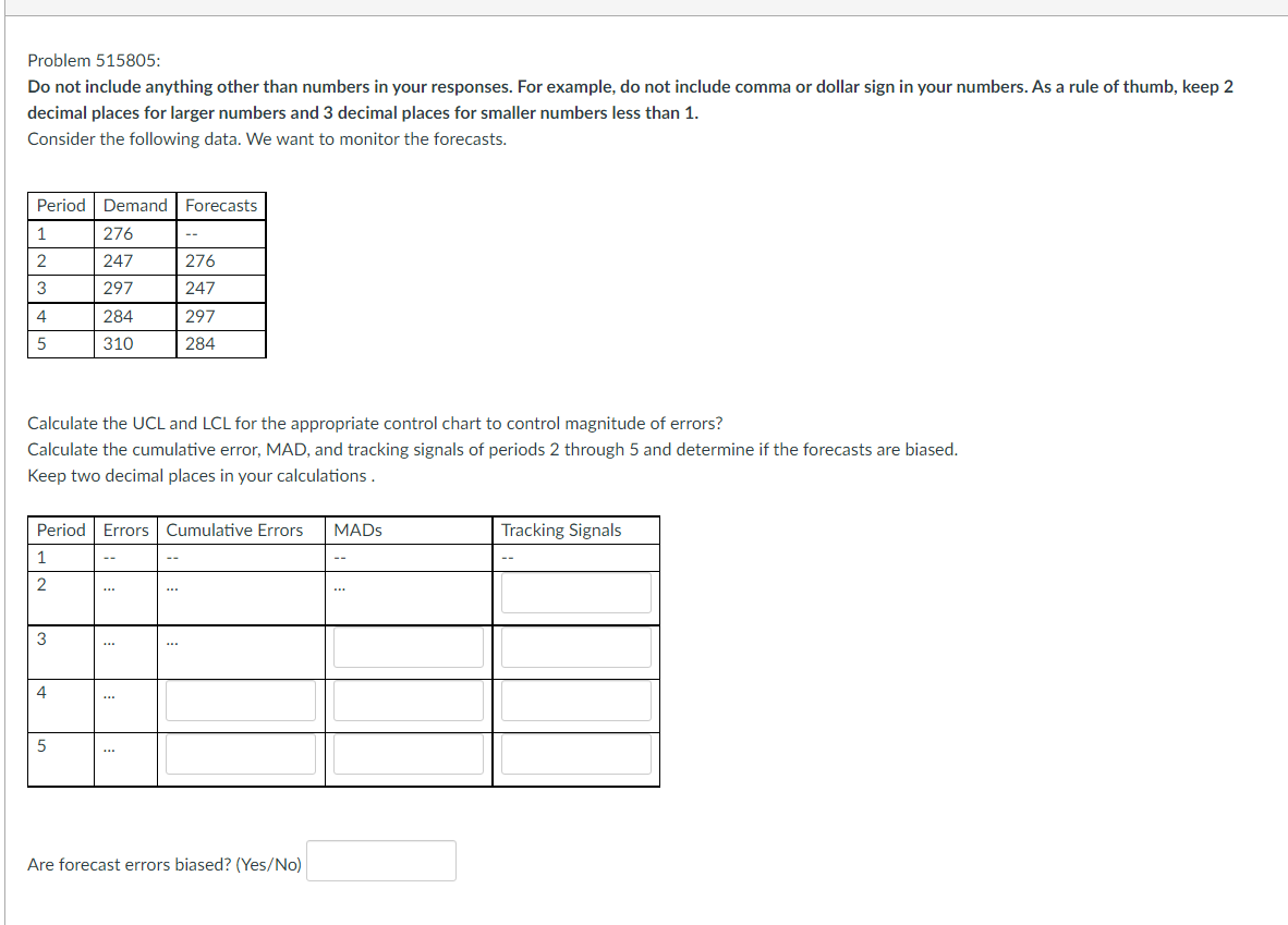 Problem 515805: Do not include anything other
