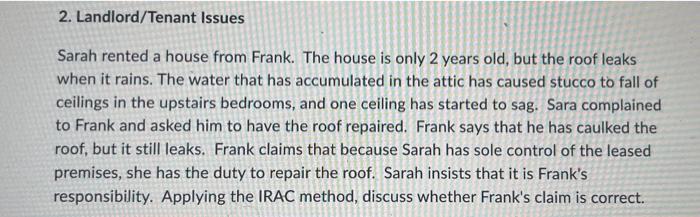 The IRAC Method - Issue - Identify and state the