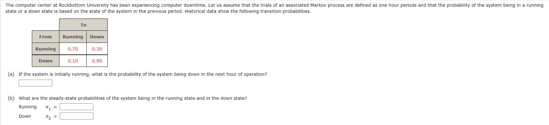 The computer center at Rockbottom University has