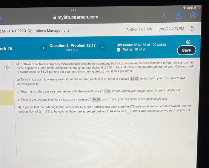 just part D please M. Cotteleer Electronics