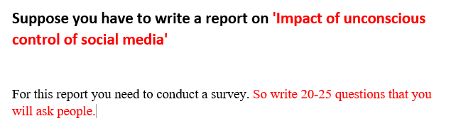 --Do not copy and paste from google. Write on