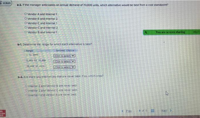 5 A manager is trying to decide whether to