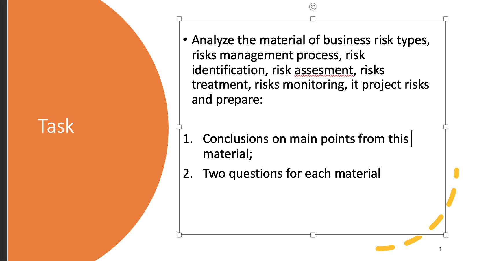 - Analyze the material of business risk types,