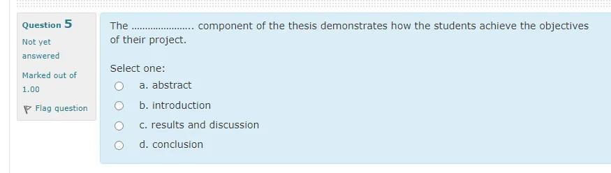 component of the thesis demonstrates how the