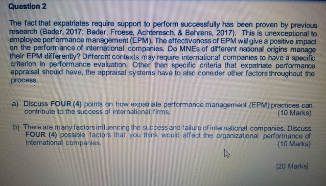 The fact that expatriates require support to