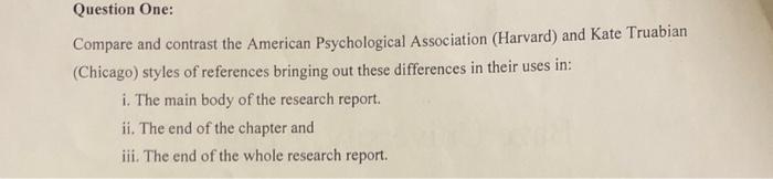 Compare and contrast the American Psychological